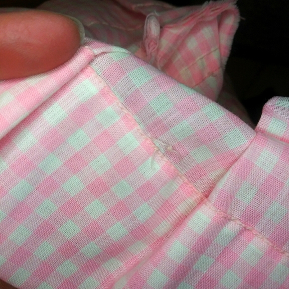 Vintage 1920-30's Toddler's Pink & White Gingham Handmade Dropped Waist Dress - Picture 11 of 13